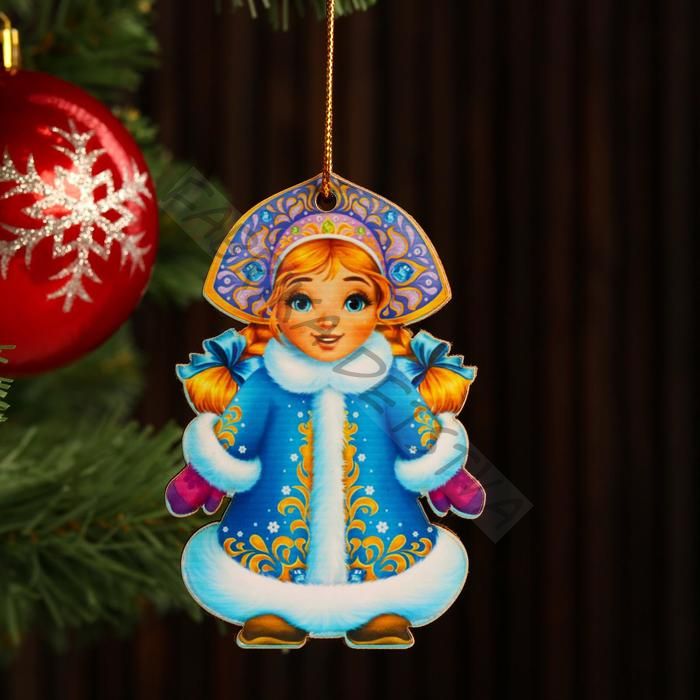 Ёлочная игрушка «Снегурочка», подвеска, 9.5x7 см
