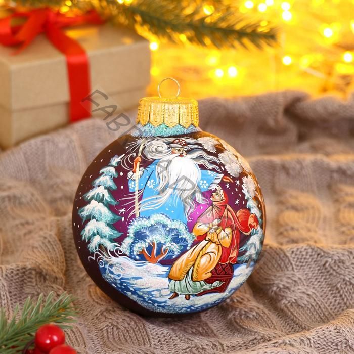Ёлочный шар «Морозко», с ручной росписью, d=10 см
