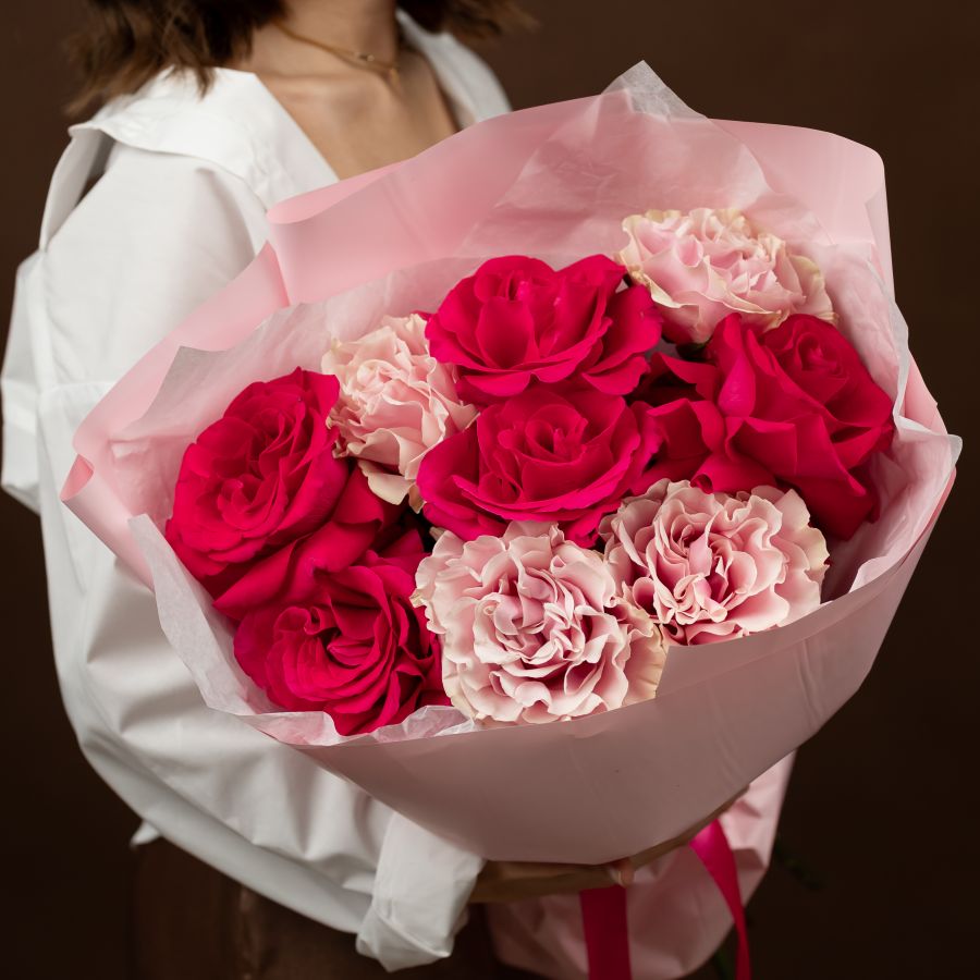 9 французских роз микс