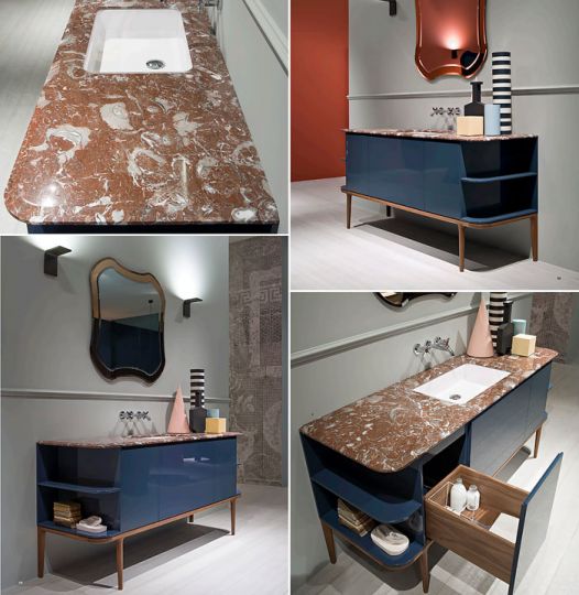 Модульный комплект напольный Antonio Lupi ILBagno с зеркалами и боковыми полочками схема 5