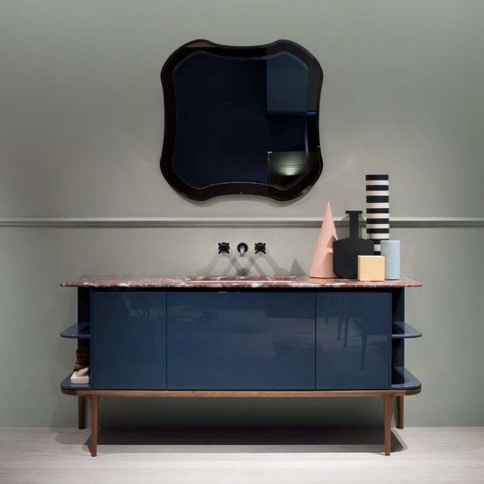 Модульный комплект напольный Antonio Lupi ILBagno с зеркалами и боковыми полочками