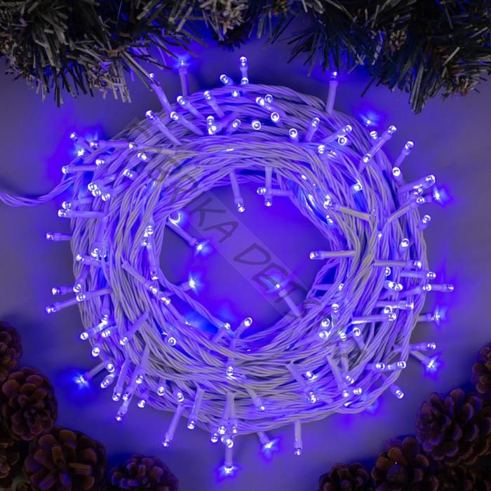 Гирлянда «Нить» 20 м, IP20, белая нить, 200 LED, свечение синее, 8 режимов, 220 В