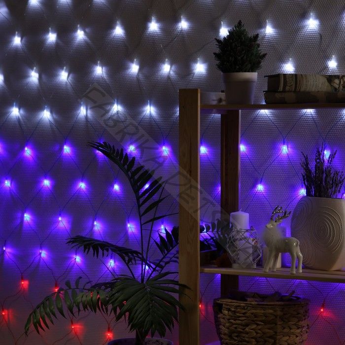 Гирлянда «Сеть» 1.6 x 1.6 м, IP20, прозрачная нить, 144 LED, свечение «Флаг России», 220 В