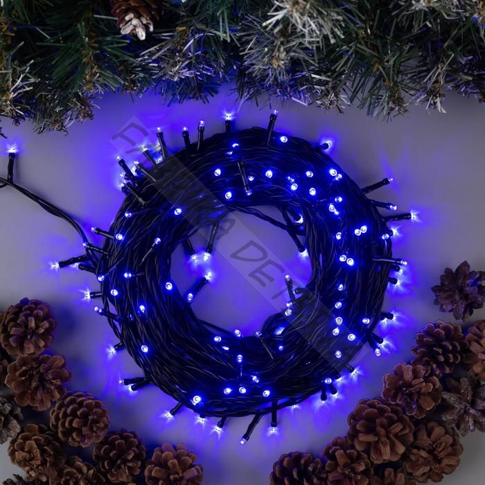 Гирлянда «Нить» 20 м, IP44, тёмная нить, 200 LED, свечение синее, 8 режимов, 220 В