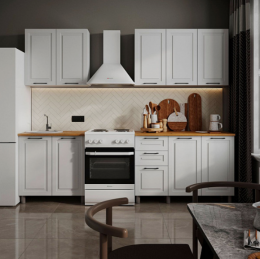 Кухня АЛИКАНТЕ 2,0м ЛДСП Белый/МДФ Белый снег БЕЗ СТОЛЕШНИЦЫ