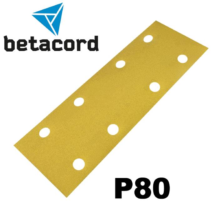 Betacord Абразивная полоска P80 на бумаге 70х198мм. 8 отверстий, в упаковке 50шт.