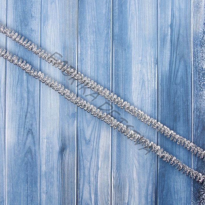 Мишура новогодняя «Жанр» одинарная, d=1 см, L-200 см, серебро (10 штук)