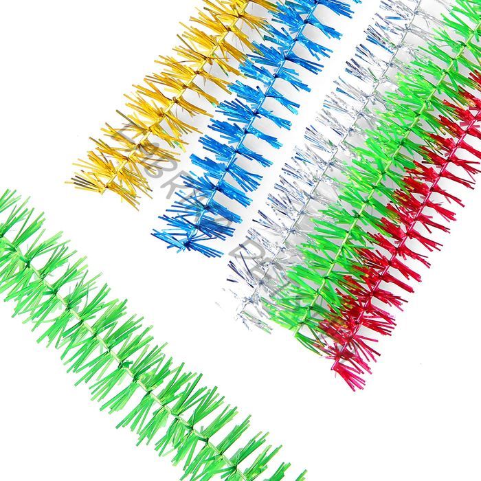 Мишура новогодняя «Пушистая» двойная, d=2 см, L-200 см, МИКС (10 штук)