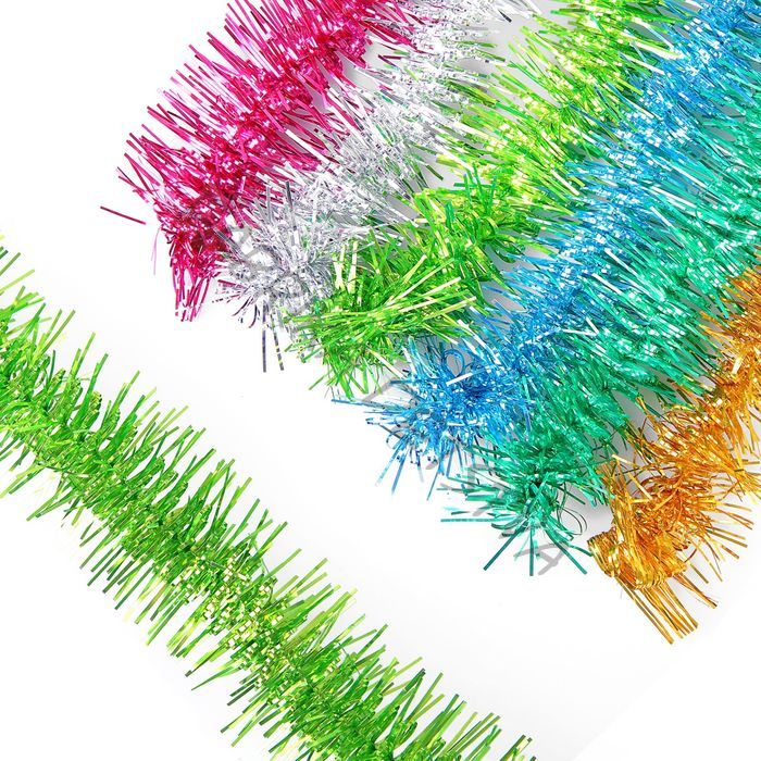 Мишура новогодняя «Металлическая» цветная, на проволоке, d=5 см, L-200 см, МИКС (10 штук)