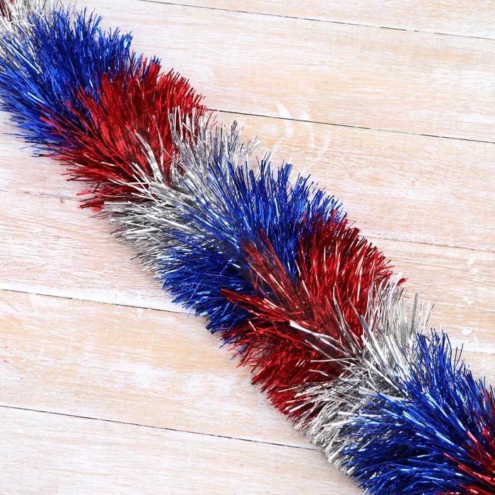 Мишура новогодняя «Зимнее волшебство. Триколор», d=8.5 см, 200 см (10 штук)