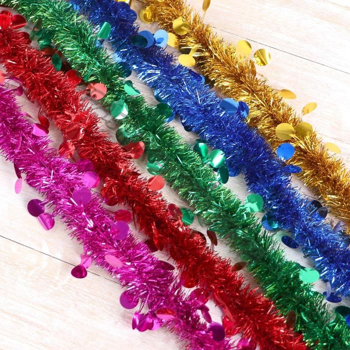 Мишура новогодняя «Зимнее волшебство. Галактика», круги, d=3 см, 200 см, МИКС (10 штук)