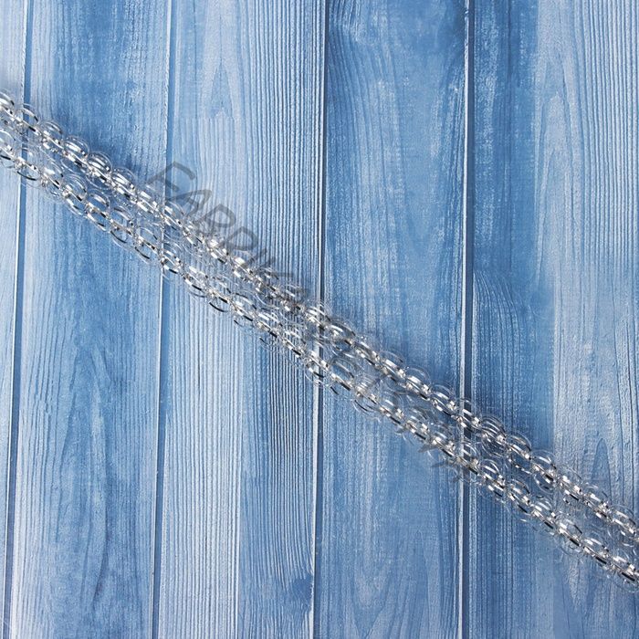 Мишура новогодняя «Бусинка» d=1.5 см, L-200 см, серебро (10 штук)