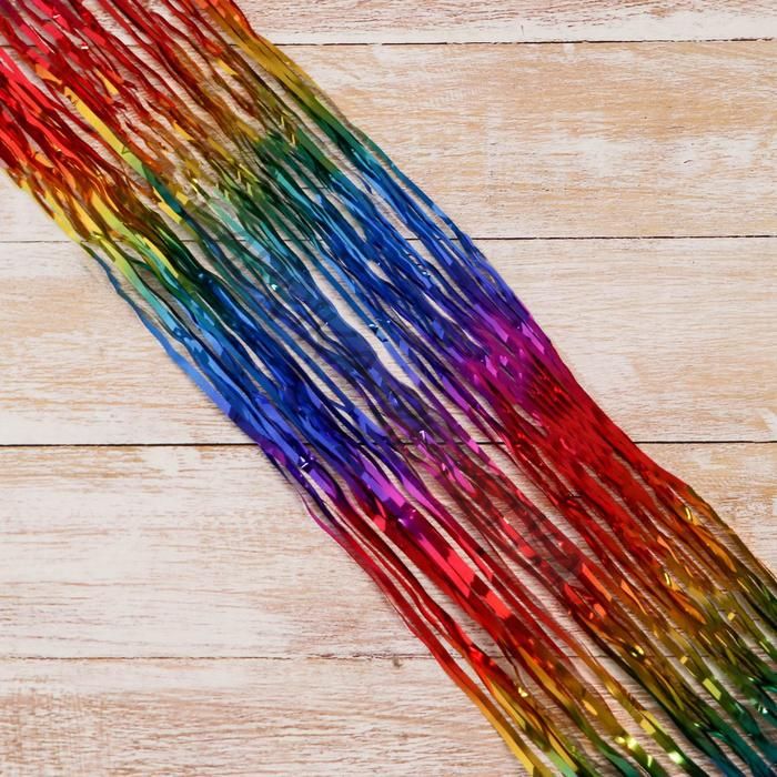 Дождик новогодний «Зимнее волшебство. Феерия», b - 9 см, L - 150 см, разноцветный (10 штук)