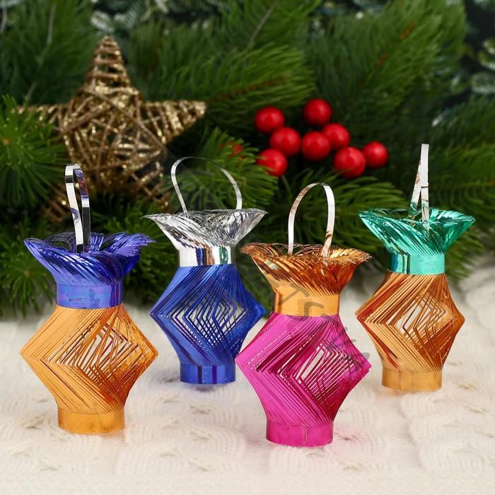 Ёлочное украшение из фольги «Слана. Амфора» 7 см, МИКС (10 штук)