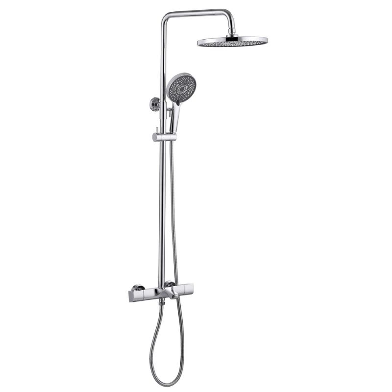 Душевая стойка ABBER Thermostat AF8516L с термостатом и изливом, хром