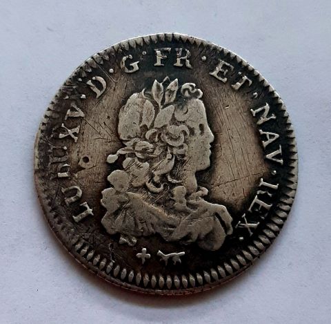 1/3 экю 1721 Франция Людовик XV Редкость AUNC-XF