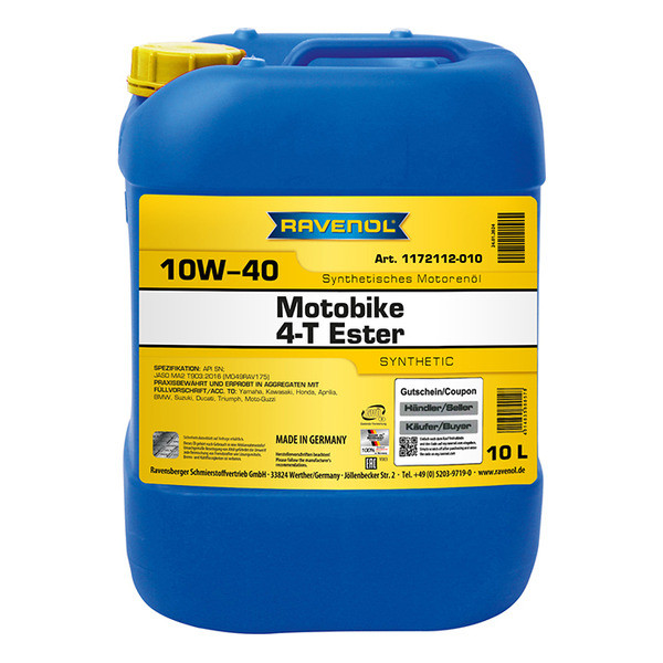 Ravenol Motobike 4-T Ester 10W-40, 10л
