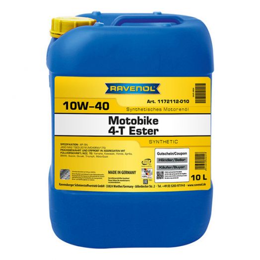 Ravenol Motobike 4-T Ester 10W-40, 10л