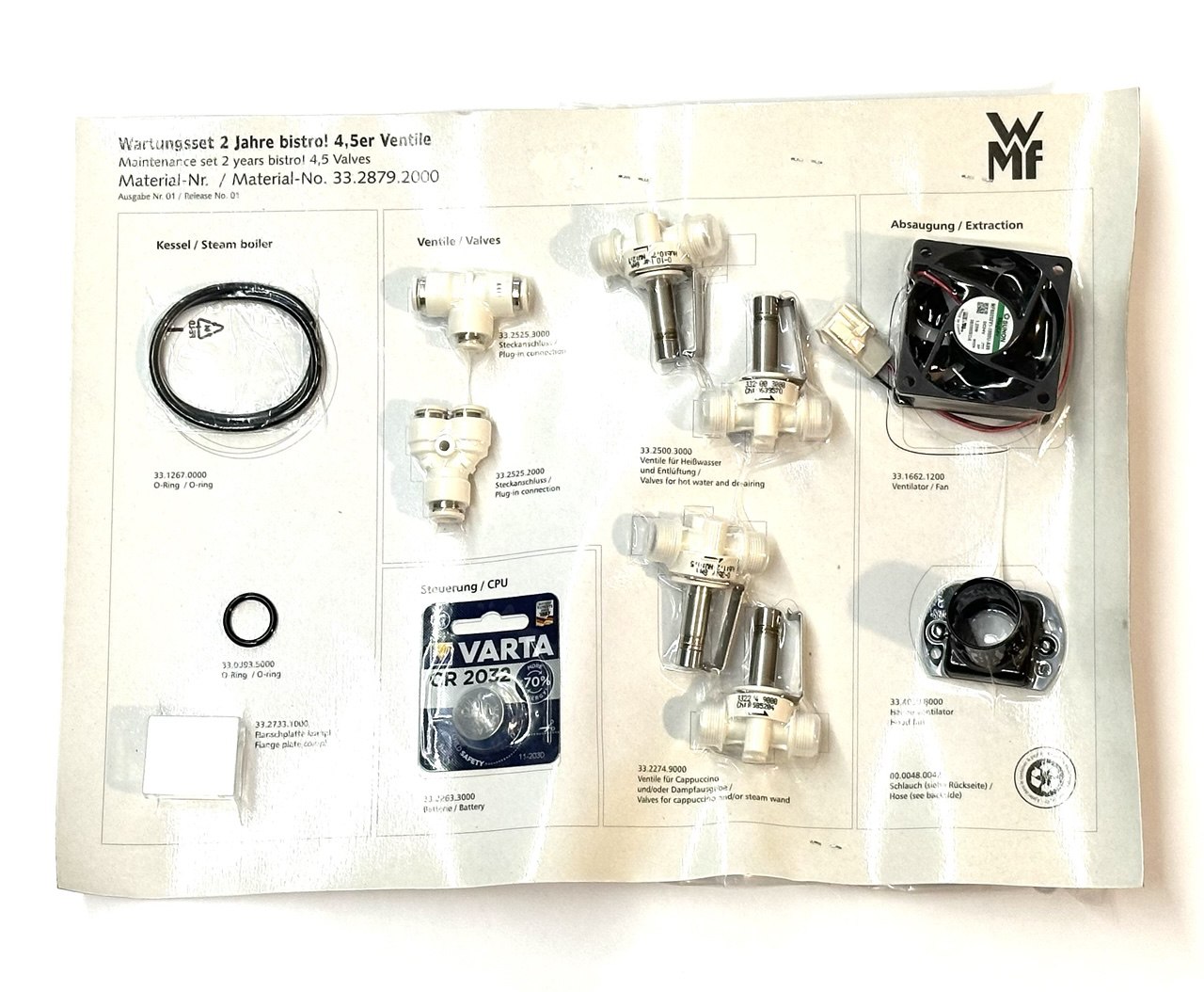33.2879.2000 Service maintenance 2  4,5mm Valves Bistro