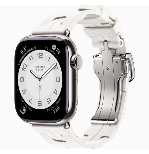 Apple Watch Hermes Series 11 42 мм Blanc Kilim Single Tour White