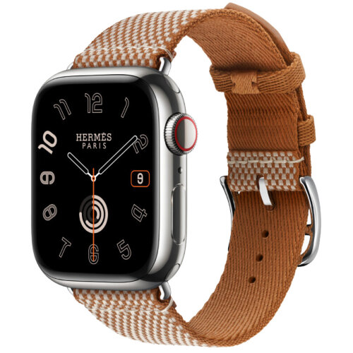 Apple Watch Series 11 Hermes 42 mm Toile H Single Tour Gold/Ecru