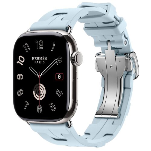 Apple Watch Series 11 Hermes 46mm Kilim Single Tour Blue Acier