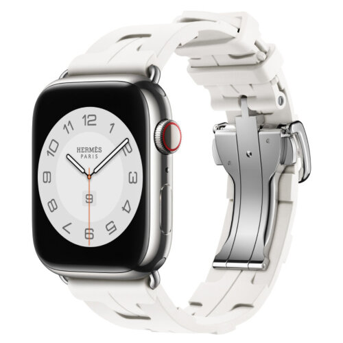Apple Watch Hermes Series 11 46 мм Blanc Kilim Single Tour White