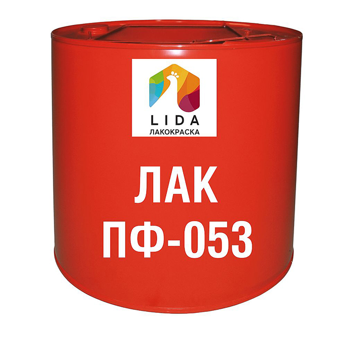 Лак ПФ-053 Lida ОАО "Лакокраска", прозрачный, 190кг.