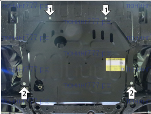 Защита картера и КПП, Motodor, сталь 2мм., V - 2.0 и 2.4л