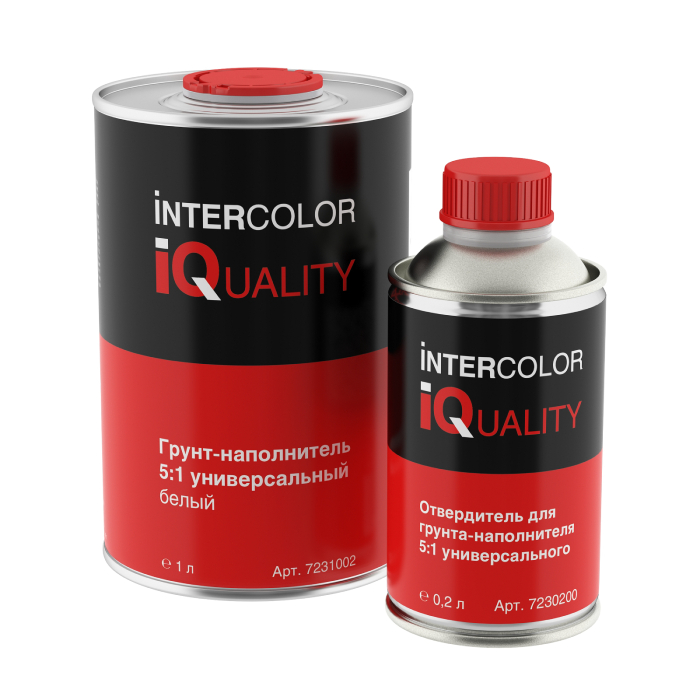IQ Грунт-наполнитель 5:1 универсальный белый с отвердителем объем 1л.