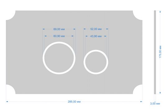 Кнопка для инсталляции унитаза KKPOL Aquafiori Vintage 350/AFV/077-00-00 белый матовый схема 2