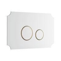 Белая кнопка для инсталляции унитаза KKPOL Aquafiori Vintage 350/AFV/077-30-00 с золотыми элементами схема 1