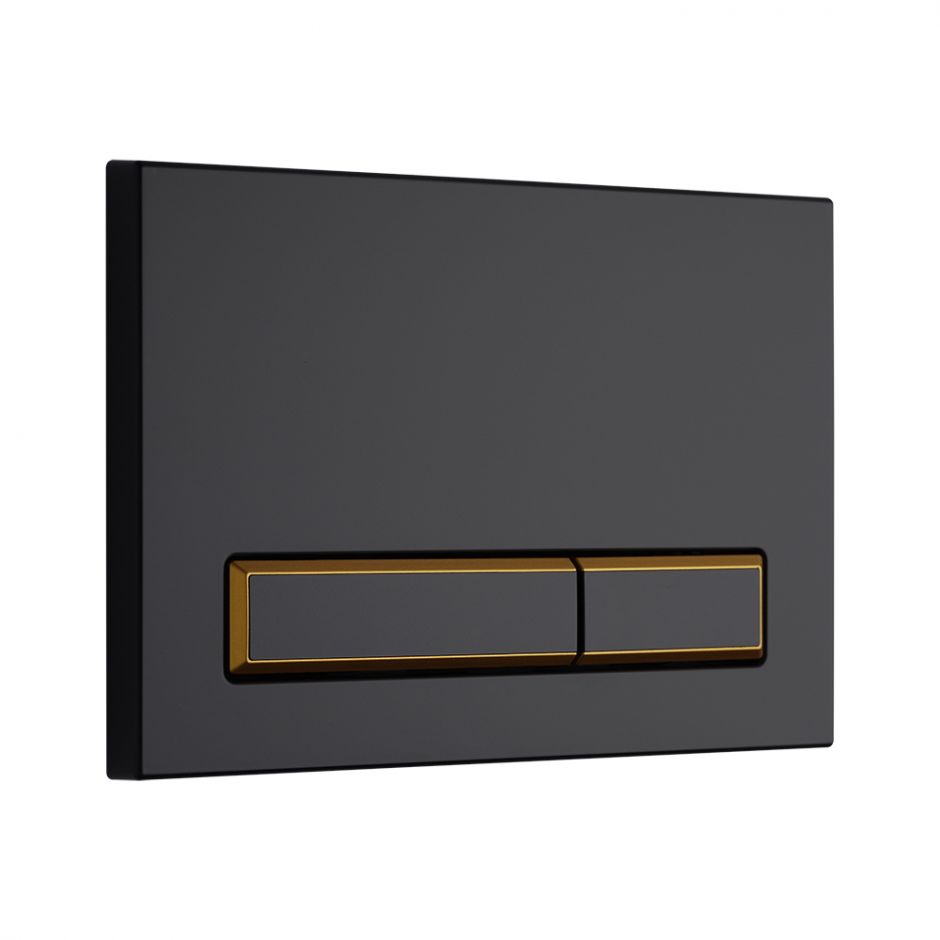 Изображение Смывная клавиша KKPOL M08 350/PPC/201-00-06 цвет черный/золото матовое