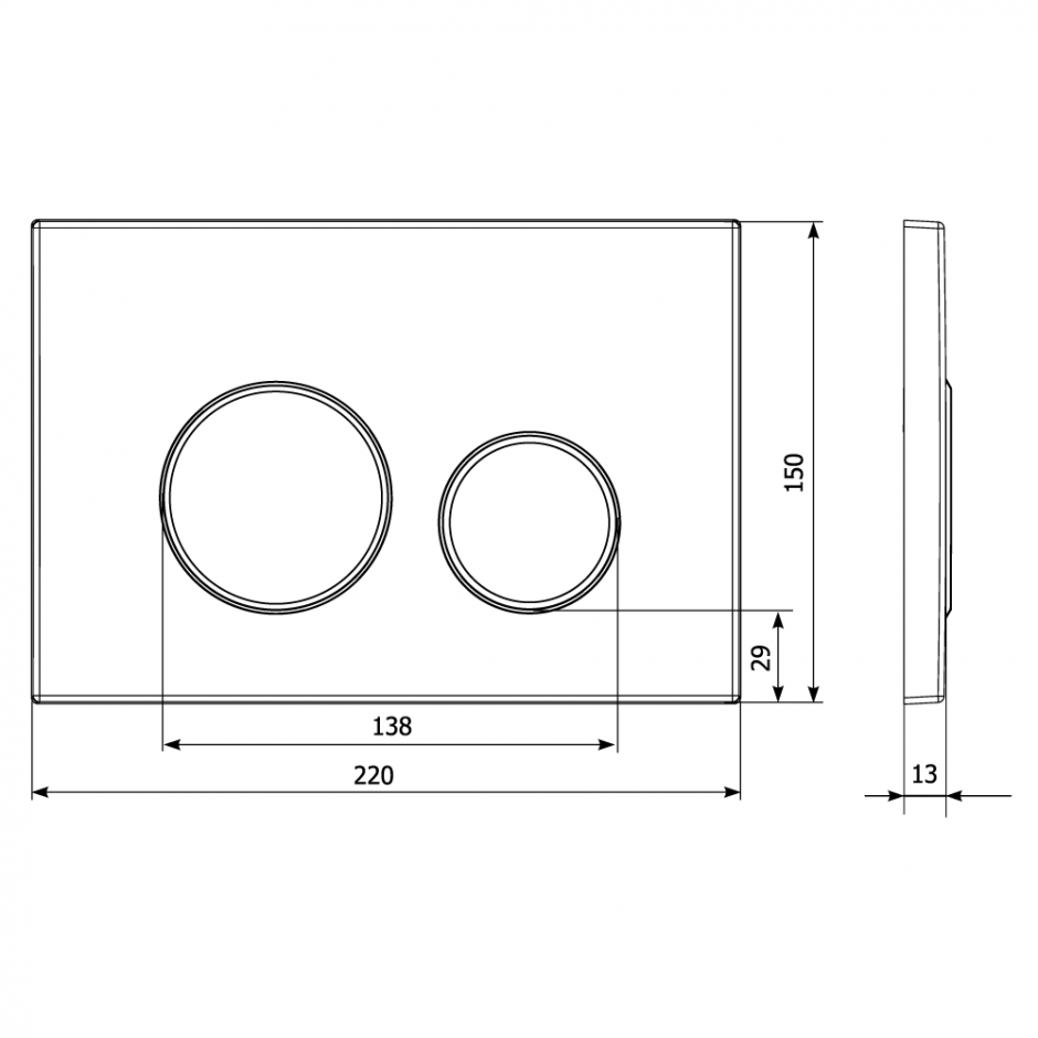 Клавиша для смыва KKPOL M11 350/PPC/203-00-06 черный матовый/золото матовое ФОТО