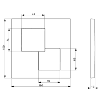 Клавиша смыва KKPOL Uni P02 350/PPG/005-00-00 цвет хром схема 2 Клавиша смыва KKPOL Uni P02 350/PPG/005-00-00 цвет хром схема 2
