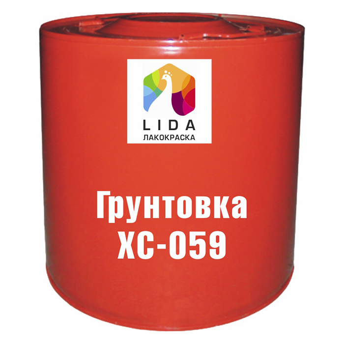 Грунтовка ХС-059 Lida ОАО "Лакокраска", красно-коричневая, 46.2кг.