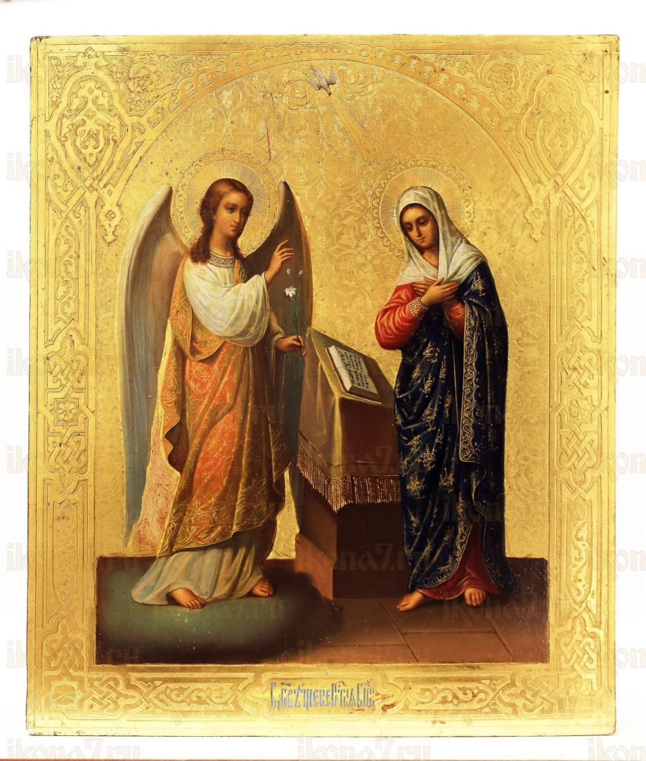 Благовещение Пресвятой Богородицы икона Божией Матери (рукописная вариант 5)