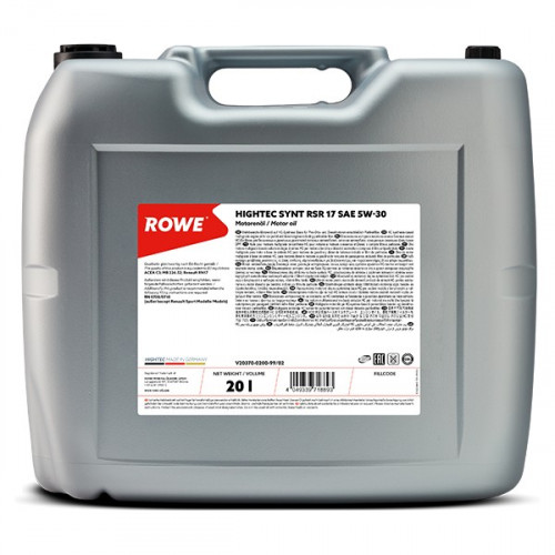 Rowe Hightec Synt RSR 17 SAE 5W-30, 20л