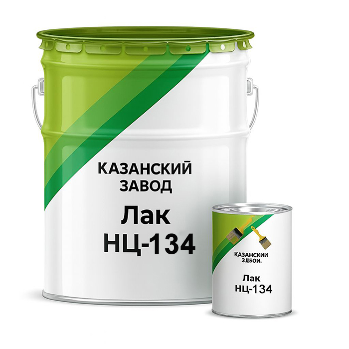 Лак НЦ-134 Казанский завод, прозрачный, 46кг.