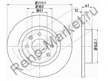 Диск тормозной передний не вентилируемый (259x12) Logan