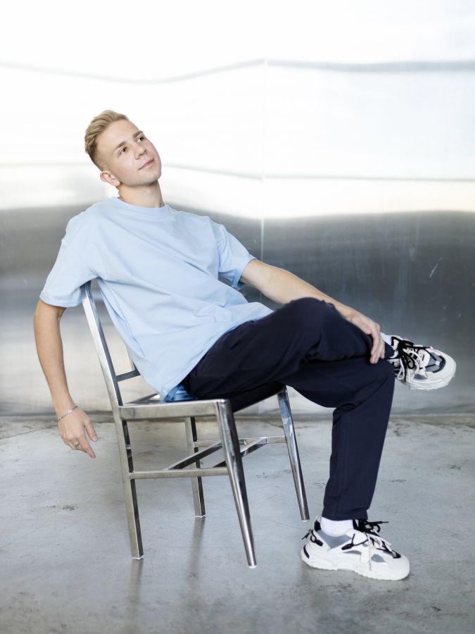 Футболка оверсайз голубая