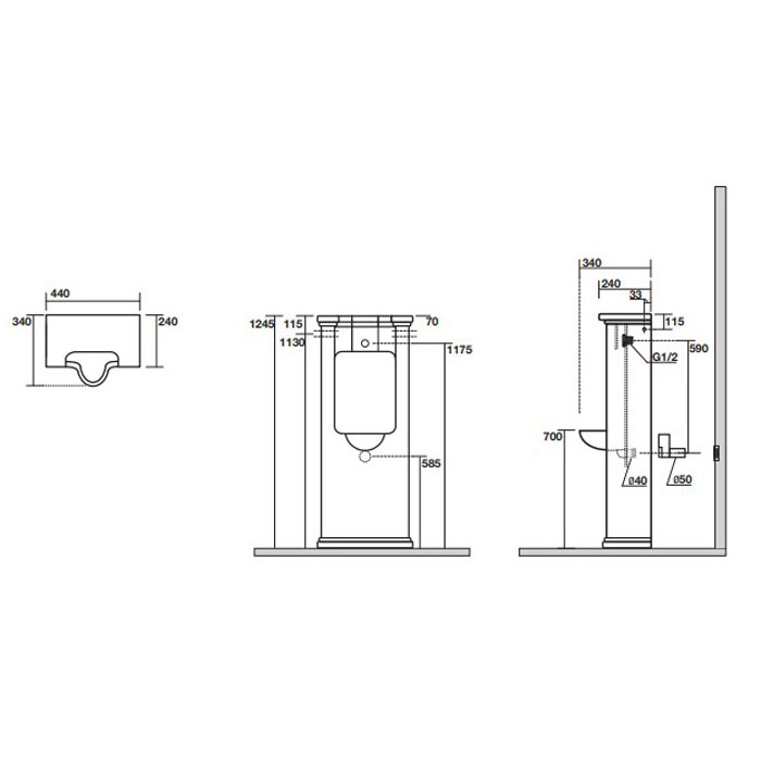 Писсуар напольный Kerasan Waldorf 413101 ФОТО