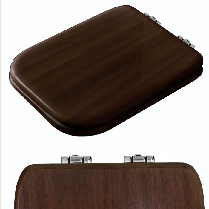 Изображение Сиденье для унитаза Kerasan Waldorf 418840, цвет черный коричневый, с микролифтом