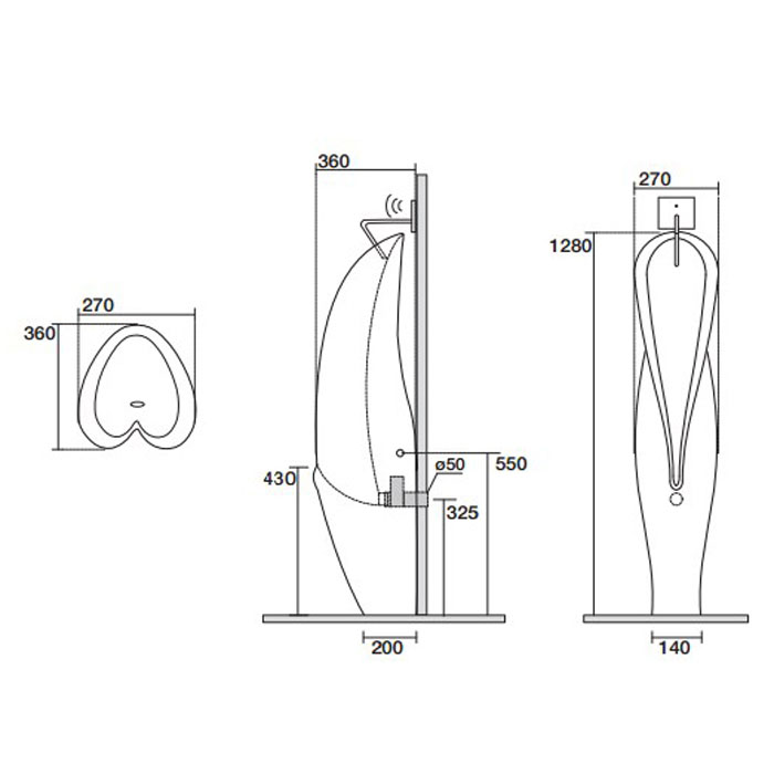 Писсуар напольный Kerasan Artwork 473001, с креплением и сифоном ФОТО