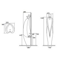 Писсуар напольный Kerasan Artwork 473001, с креплением и сифоном схема 2 Писсуар напольный Kerasan Artwork 473001, с креплением и сифоном схема 2
