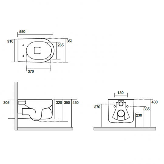 Унитаз подвесной Kerasan Nolita безободковый, слив Tornado, цвет зеленый схема 2 Унитаз подвесной Kerasan Nolita безободковый, слив Tornado, цвет зеленый схема 2