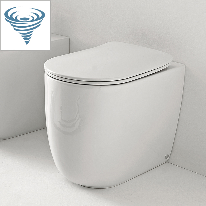 Унитаз напольный Kerasan Nolita безободковый, слив Tornado