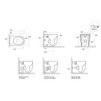 Бежевый унитаз напольный Kerasan Nolita безободковый, слив Tornado схема 2