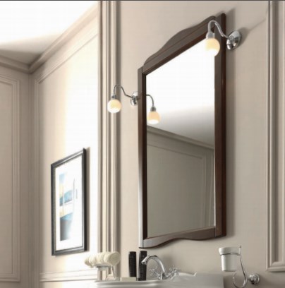 Изображение Зеркало Kerasan Retro в деревянной раме 92x116 см, цвет орех