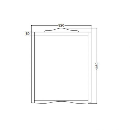 Зеркало Kerasan Retro в деревянной раме 92x116 см, цвет орех схема 2